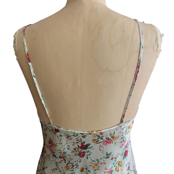 Vintage 90s Y2K satin floral slip dress nightgown lingerie - Picture 4 of 13
